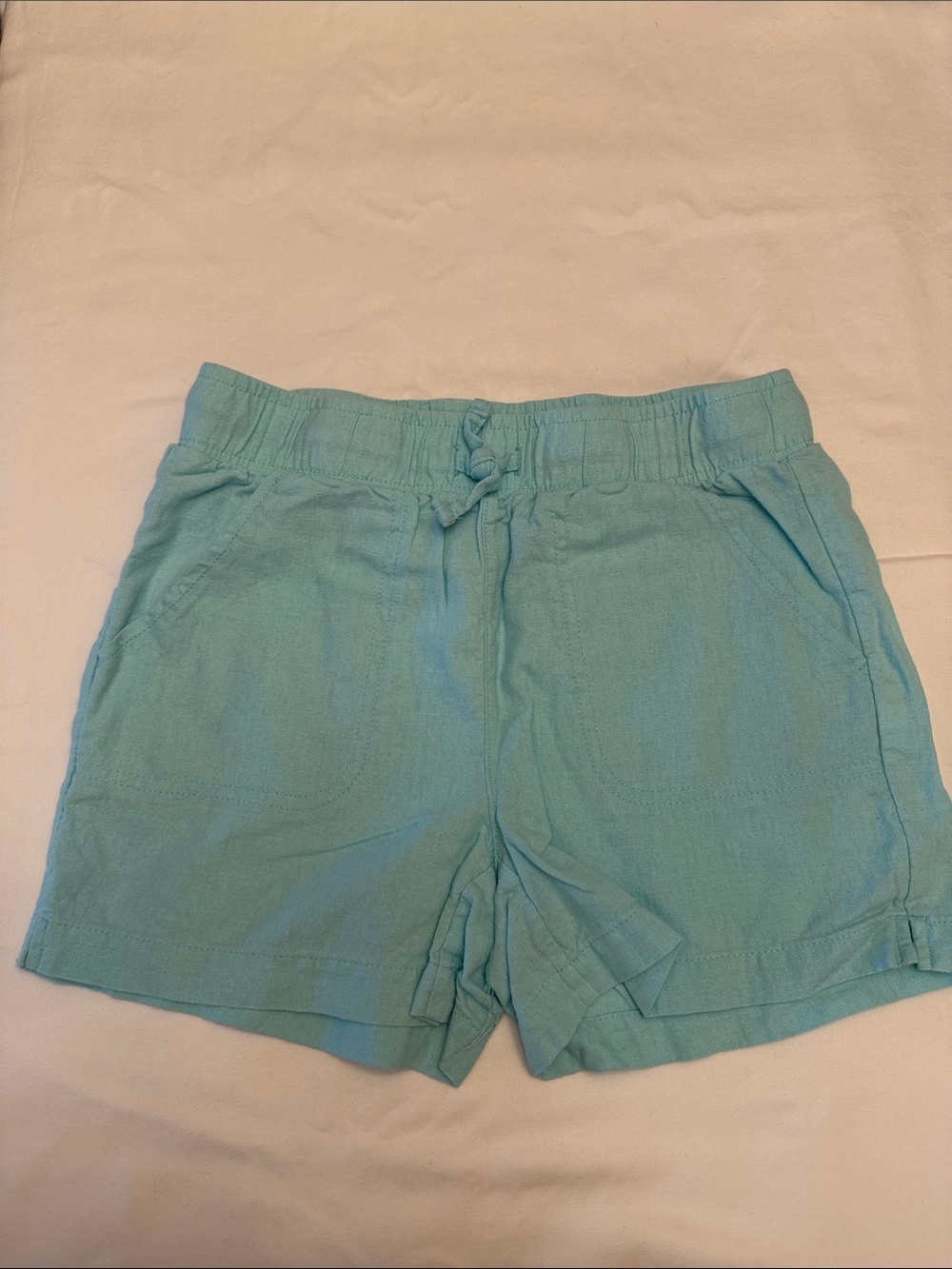Girls Kids High-Waist Casual Shorts in Light Teal